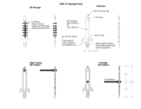 UPK-T1 Rocket Tool (Billet) - UPKnife