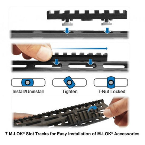 UTG PRO AR15 SUPER SLIM M-LOK 15" DROP-IN CAR. LENGTH RAIL - UPK